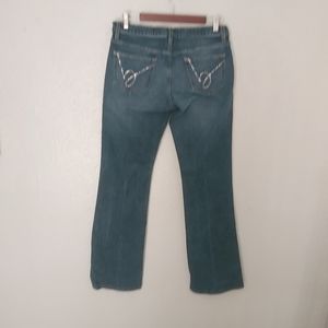 bebe 32x32 Logo Bling Pocket Straight Boot Cut Jeans